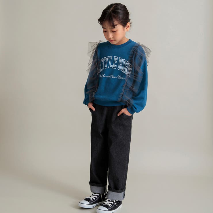 【WEB限定 DRC やわらか薄手裏毛】チュールフリル付トレーナー | ブランシェス | 詳細画像19 