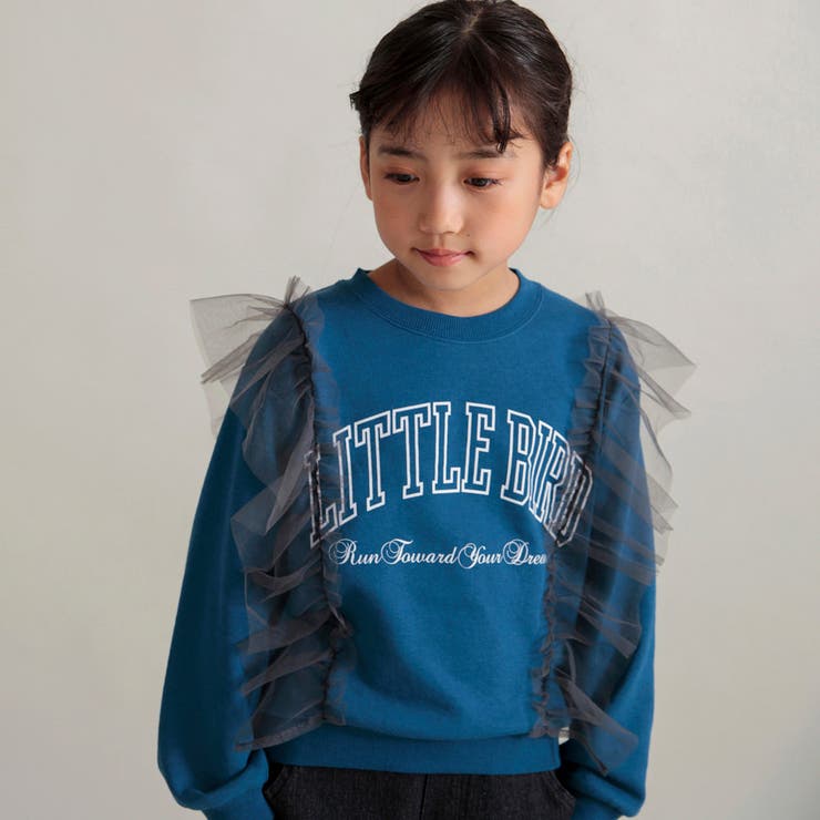 【WEB限定 DRC やわらか薄手裏毛】チュールフリル付トレーナー | ブランシェス | 詳細画像22 