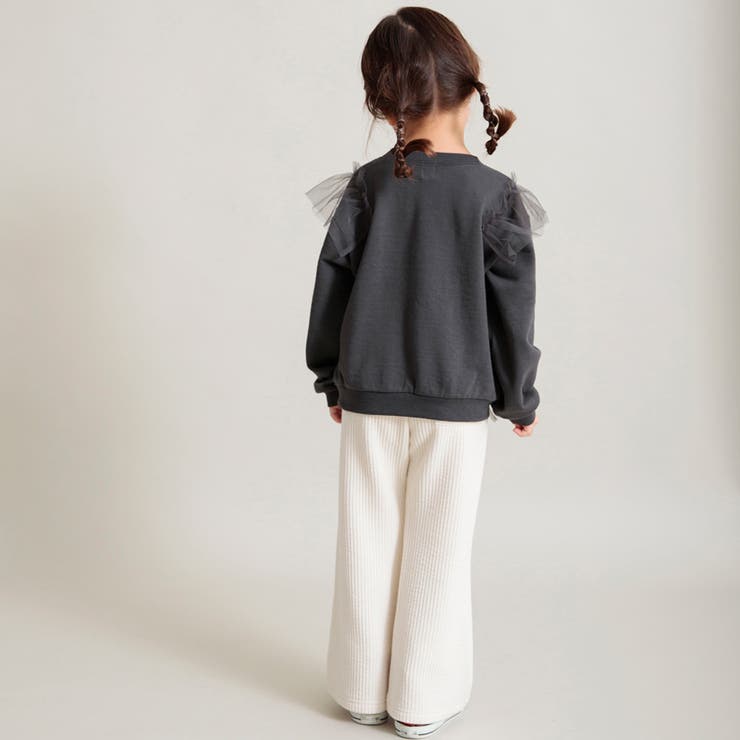 【WEB限定 DRC やわらか薄手裏毛】チュールフリル付トレーナー | ブランシェス | 詳細画像34 