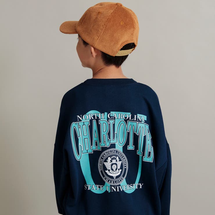 ネイビーブルー | アソートグラフィックBIGシルエットトレーナー | ブランシェス