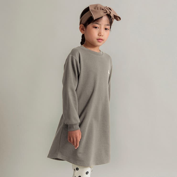 【DRC/やわらか薄手裏毛】ワンポイント刺繍長袖ワンピース | ブランシェス | 詳細画像26 