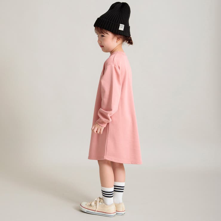 【DRC/やわらか薄手裏毛】ワンポイント刺繍長袖ワンピース | ブランシェス | 詳細画像6 