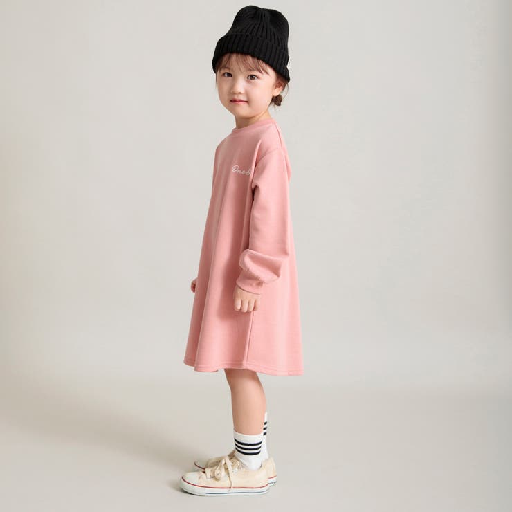 【DRC/やわらか薄手裏毛】ワンポイント刺繍長袖ワンピース | ブランシェス | 詳細画像7 