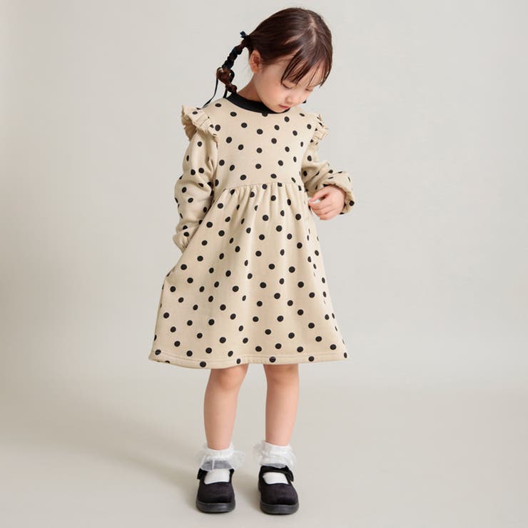 【WEB限定/DRC/やわらか裏起毛】総柄ワンピース | ブランシェス | 詳細画像3 