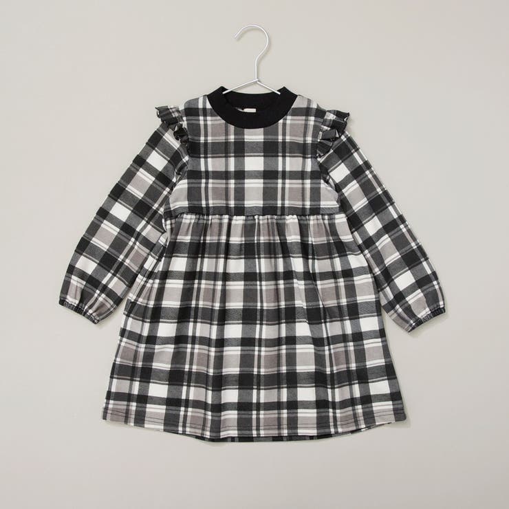 グレー | 【WEB限定/DRC/やわらか裏起毛】総柄ワンピース | ブランシェス