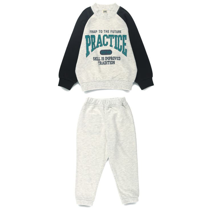 WEB限定/DRC/やわらか薄手裏毛】ロゴスウェット+ロングパンツセット