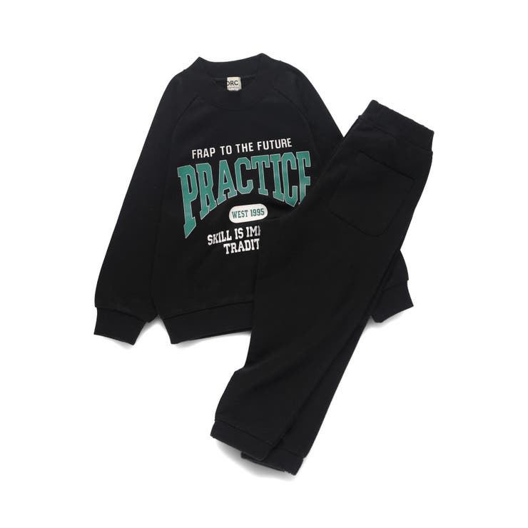 【WEB限定/DRC/やわらか薄手裏毛】ロゴスウェット+ロングパンツセット | ブランシェス | 詳細画像2 