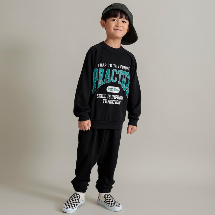 【WEB限定/DRC/やわらか薄手裏毛】ロゴスウェット+ロングパンツセット | ブランシェス | 詳細画像3 