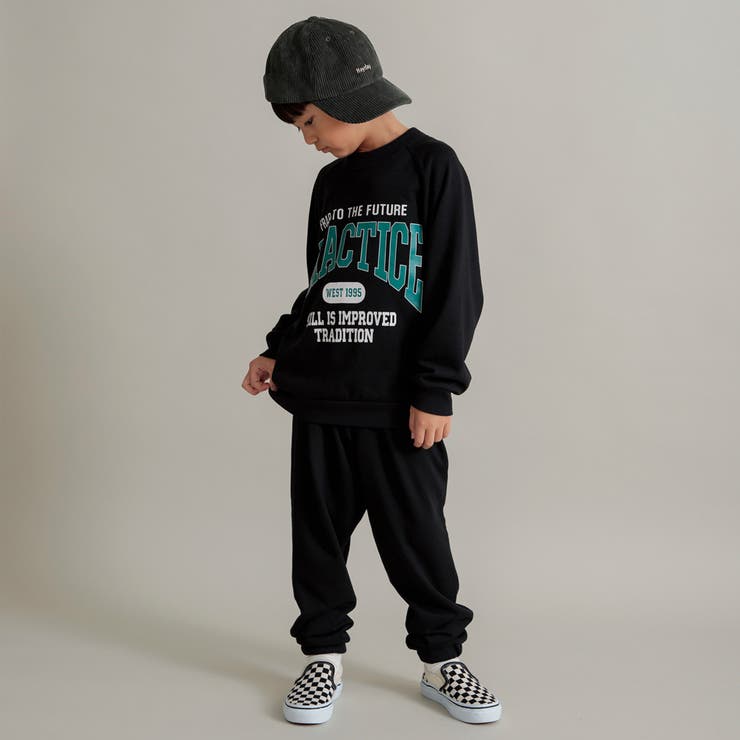 【WEB限定/DRC/やわらか薄手裏毛】ロゴスウェット+ロングパンツセット | ブランシェス | 詳細画像7 