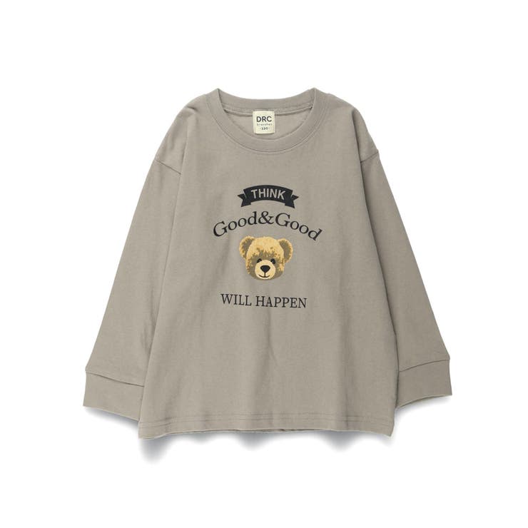 80:ベア_グレージュ | ガールズアソートグラフィック長袖Tシャツ | ブランシェス