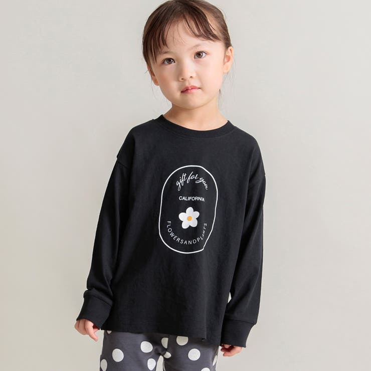 ブラック | ガールズアソートグラフィック長袖Tシャツ | ブランシェス