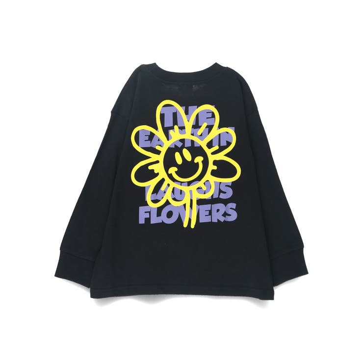 85:フラワー_ブラック | 【DRC/お肌に嬉しい綿100％】アソートグラフィック長袖Tシャツ | ブランシェス