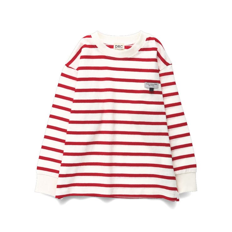 レッド | 名札通しループ付きボーダー長袖Tシャツ 春 トップス | ブランシェス