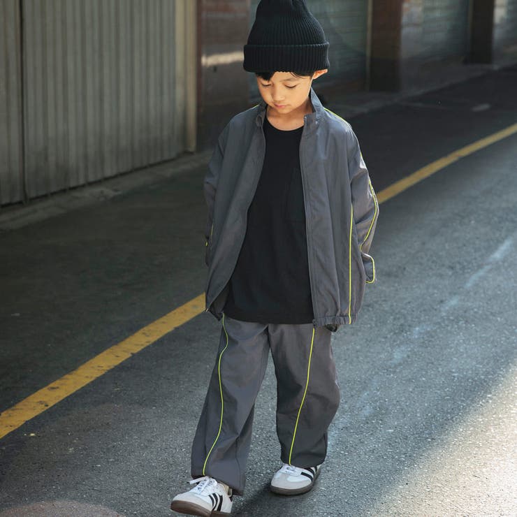 【WEB限定/DRC/セットアップ対応】配色パイピングナイロンロングパンツ | ブランシェス | 詳細画像3 