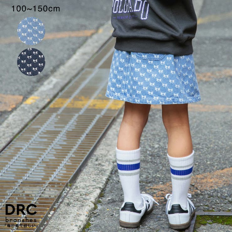 【WEB限定/DRC】リボン総柄デニムスカート | ブランシェス | 詳細画像1 
