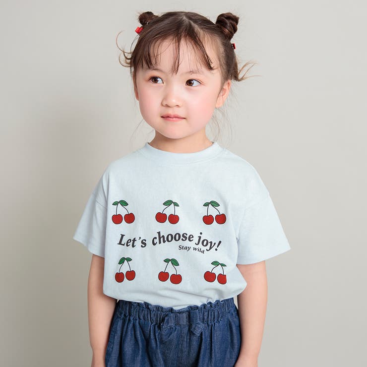 20:チェリー-サックス | アソート グラフィック ガールズ半袖Tシャツ | ブランシェス