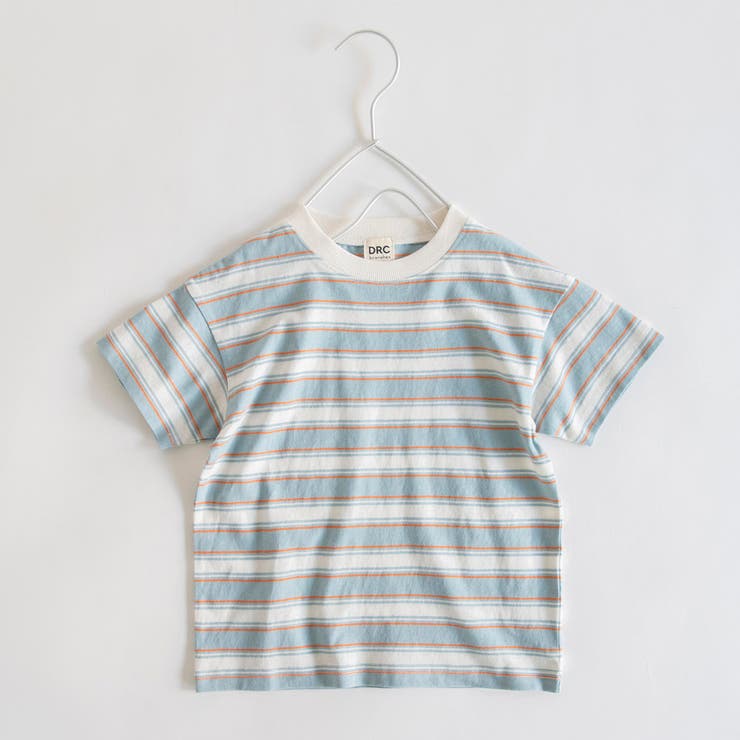 サックス | 【DRC/綿100％】マルチボーダー半袖Tシャツ/ボーダー/ミックス ボーダー | ブランシェス