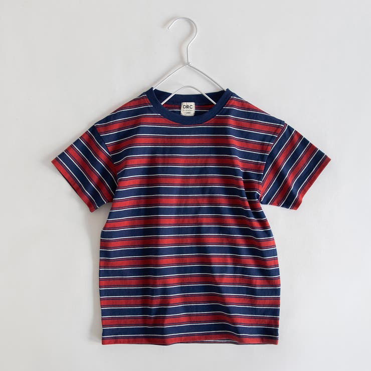 WEB限定/DRC/綿100％】マルチボーダー半袖Tシャツ 春 トップス