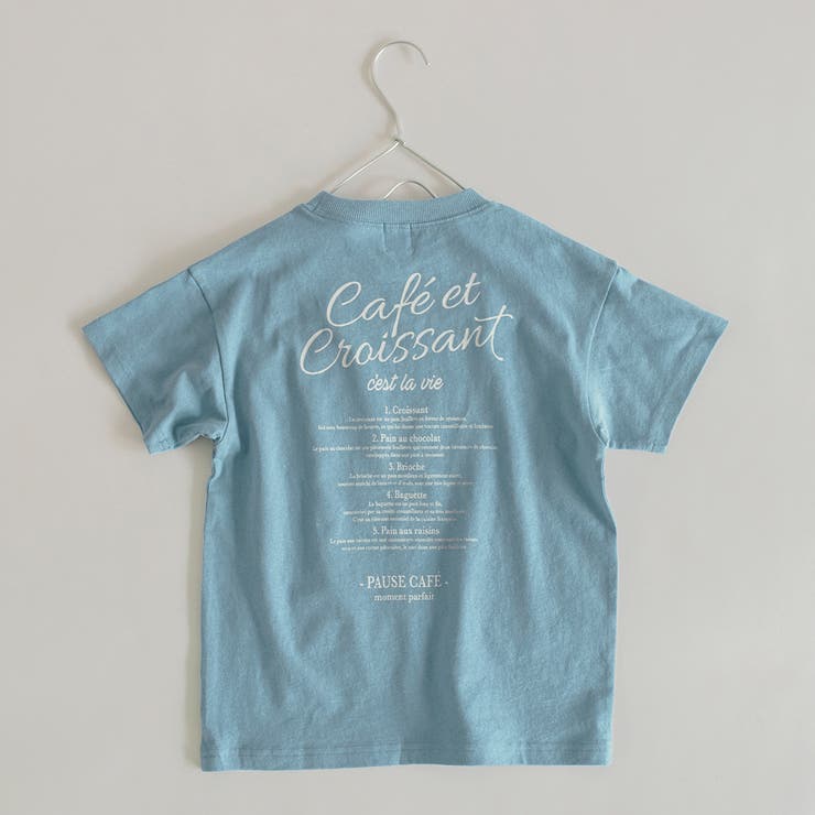 77:筆記体ロゴ-ブルーグレー | アソートグラフィック半袖Tシャツ 夏 トップス | ブランシェス