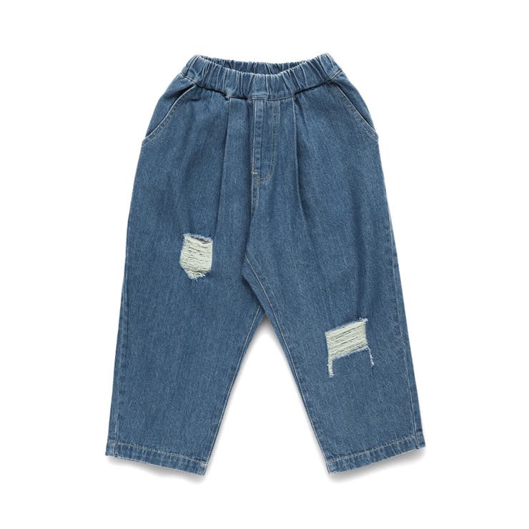 【WEB限定/DRC】オーバータッククラッシュデニムロングパンツ | ブランシェス | 詳細画像13 