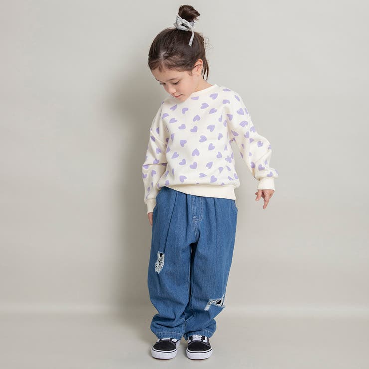 【WEB限定/DRC】オーバータッククラッシュデニムロングパンツ | ブランシェス | 詳細画像17 