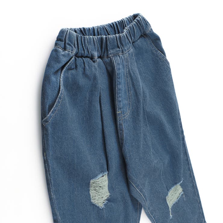 【WEB限定/DRC】オーバータッククラッシュデニムロングパンツ | ブランシェス | 詳細画像19 