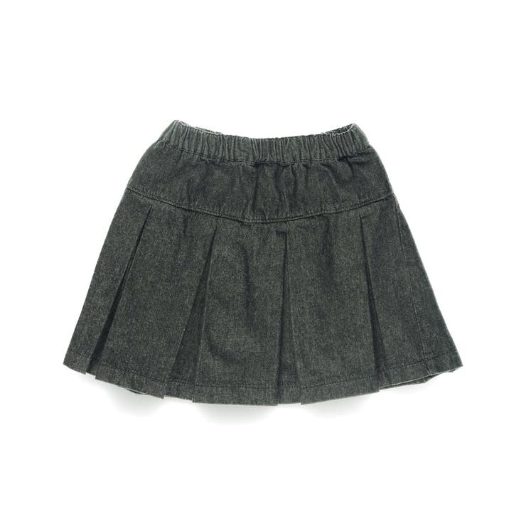 ブラック | 【WEB限定 DRC】プリーツ切替デニム スカート | ブランシェス