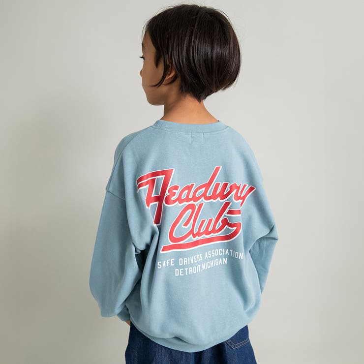 77_ブルーグレー | 【DRC】アソートグラフィック裏毛BIGトレーナー ビッグ シルエット | ブランシェス