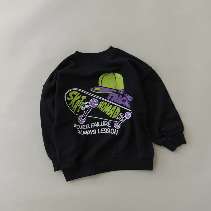 92_ブラック_スケボー | 【DRC】アソートグラフィック裏毛BIGトレーナー ビッグ シルエット | ブランシェス
