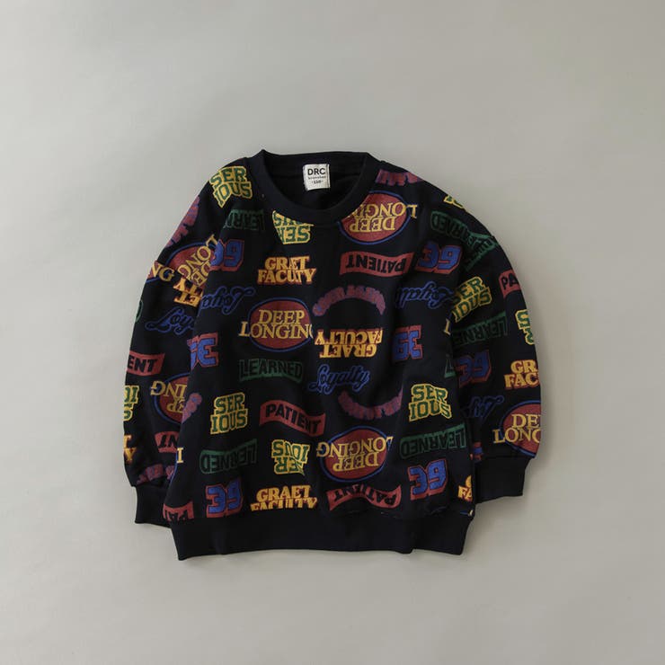 94_ブラック_ロゴ総柄 | 【DRC】アソートグラフィック裏毛BIGトレーナー ビッグ シルエット | ブランシェス