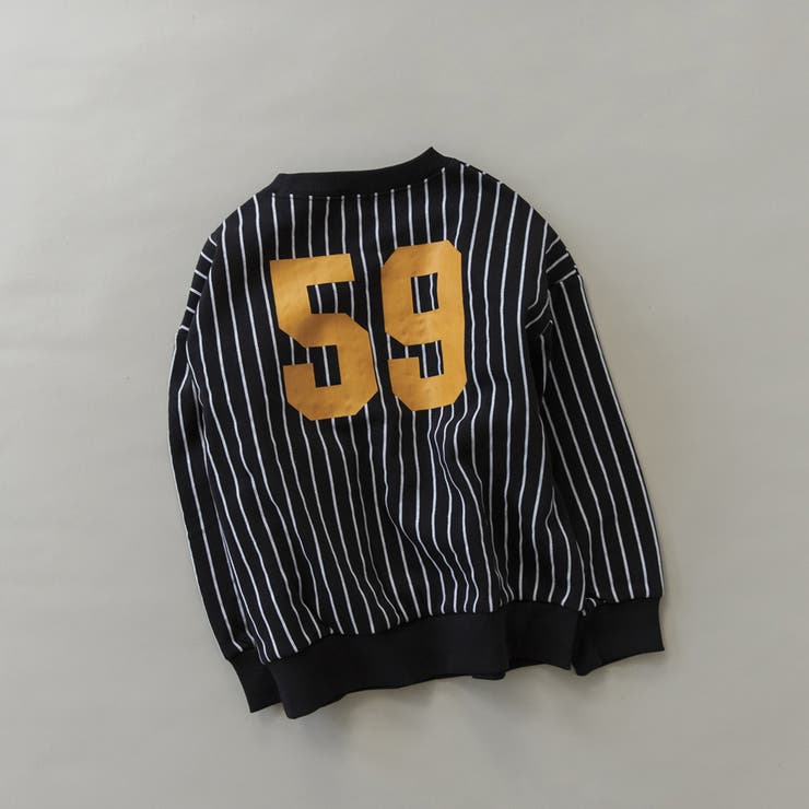 95_黒_タテジマ | アソート グラフィック トレーナー | ブランシェス