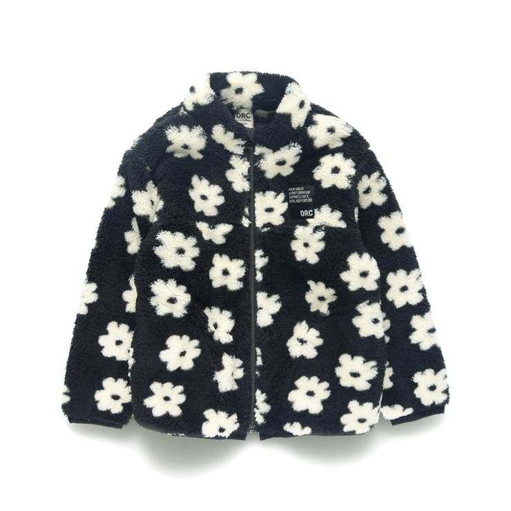 86_ブラック_花総柄 | 【DRC】ボア ジャケット/160cm/あったか/男の子/女の子/アウター | ブランシェス