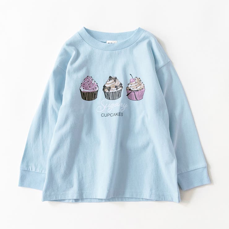 20_サックス_ケーキ | 【WEB限定/DRC】ガールズアソートグラフィック長袖Tシャツ | ブランシェス