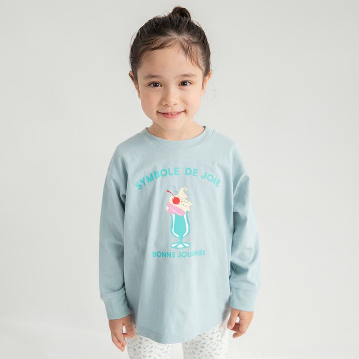 67_ミント_クリームソーダ | 【WEB限定/DRC】ガールズアソートグラフィック長袖Tシャツ | ブランシェス