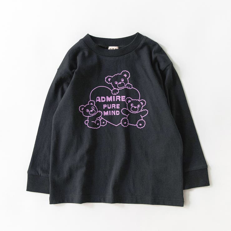 85_黒_くまハート | 【WEB限定/DRC】ガールズアソートグラフィック長袖Tシャツ | ブランシェス
