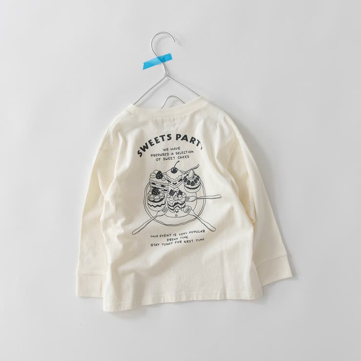 04:アイボリー_ケーキ | 【WEB限定 DRC】アソートグラフィック長袖Tシャツ キッズ | ブランシェス