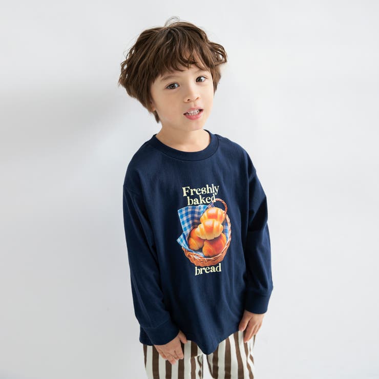 22:ネイビーブルー | 【WEB限定 DRC】アソート転写グラフィック長袖Tシャツ キッズ | ブランシェス