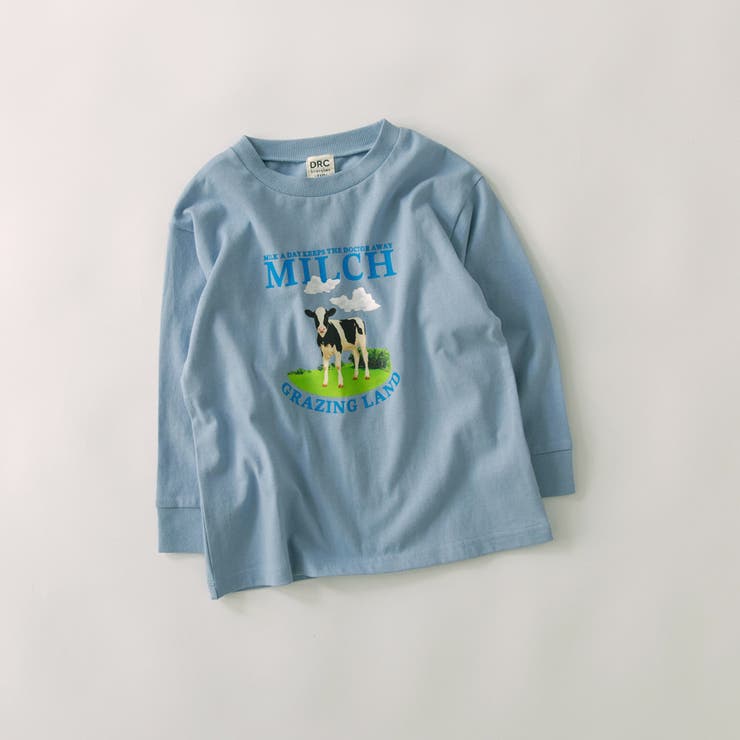 77:ブルーグレー | 【WEB限定 DRC】アソート転写グラフィック長袖Tシャツ キッズ | ブランシェス