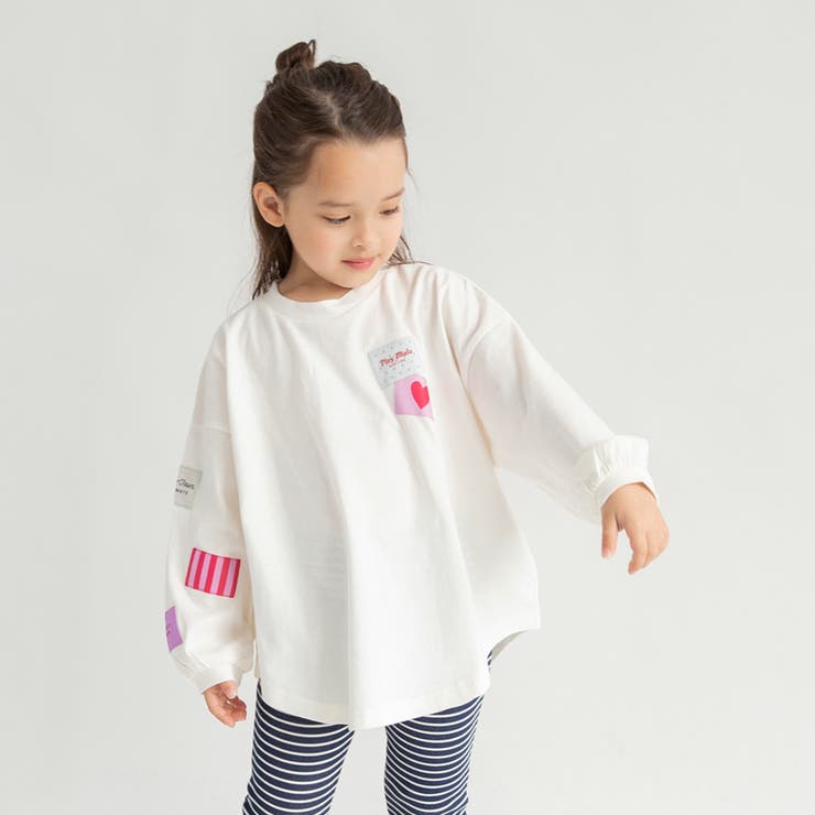 オフホワイト | 【WEB限定/DRC】ワッペン長袖Tシャツ/キッズ/女の子/150cm | ブランシェス