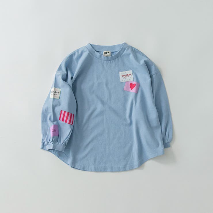 ブルーグレー | 【WEB限定/DRC】ワッペン長袖Tシャツ/キッズ/女の子/150cm | ブランシェス