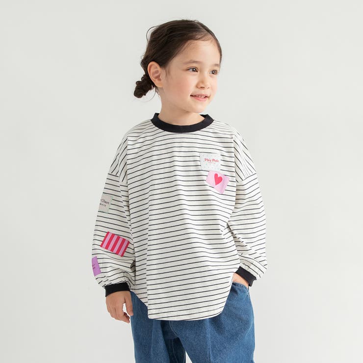 ボーダー | 【WEB限定/DRC】ワッペン長袖Tシャツ/キッズ/女の子/150cm | ブランシェス