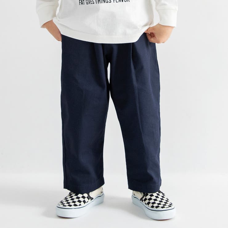 ネイビーブルー | 【WEB限定/DRC】オーバータックツイルロングパンツ | ブランシェス