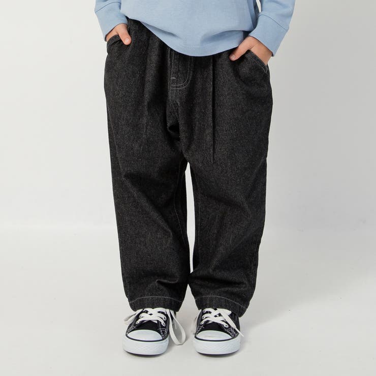 【WEB限定/DRC】オーバータックデニムロングパンツ | ブランシェス | 詳細画像1 