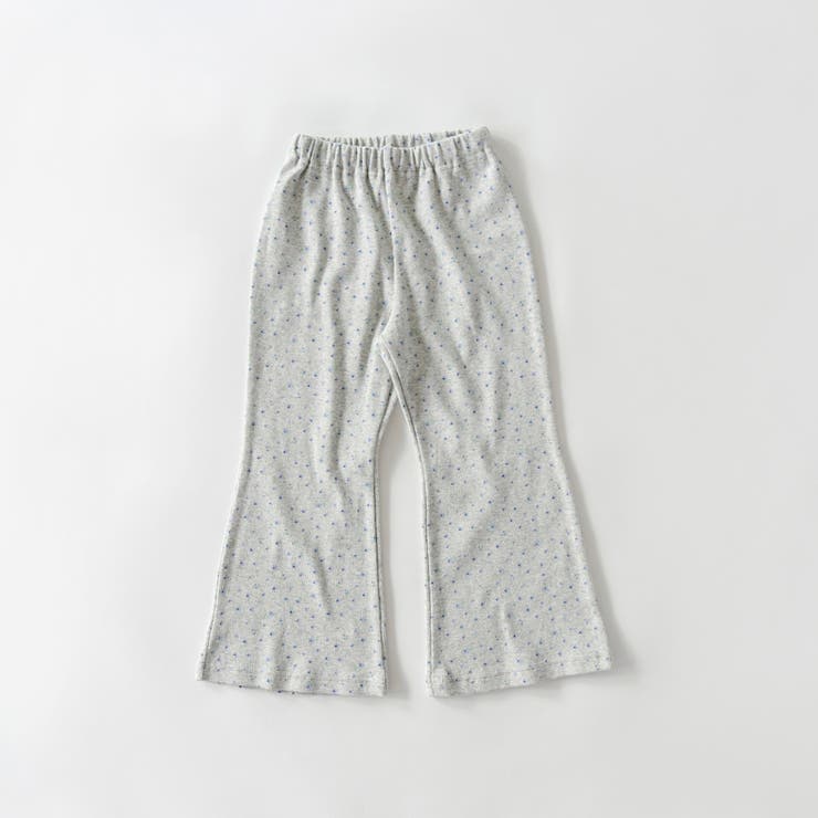 92:グレー_小花柄 | 【WEB限定/DRC】リブフレアパンツ | ブランシェス