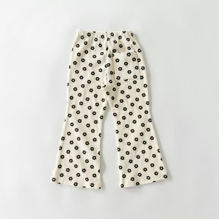 95:アイボリー_花柄 | 【WEB限定/DRC】リブフレアパンツ | ブランシェス