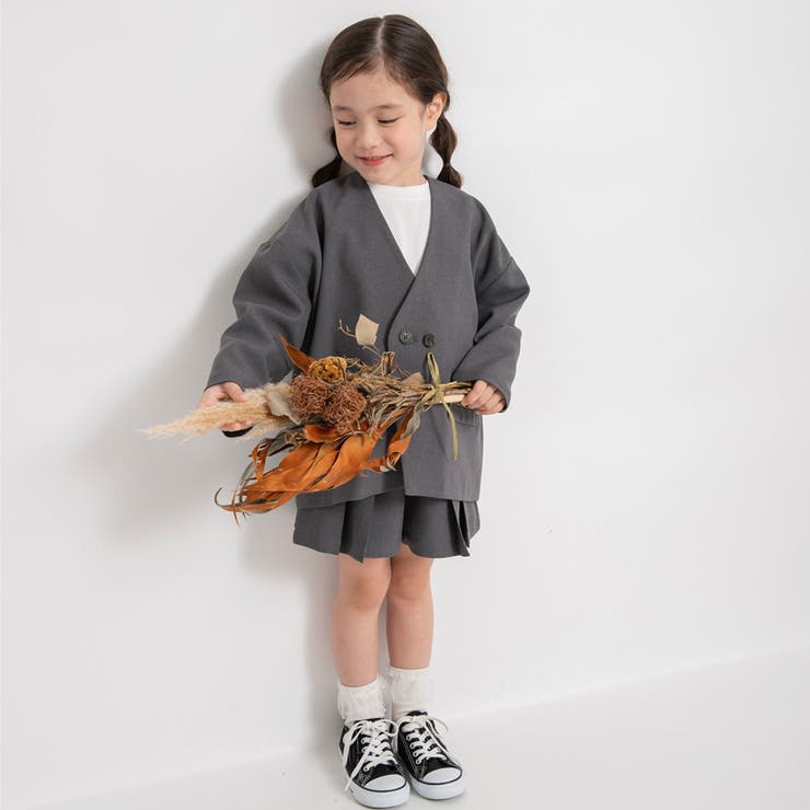 ノーカラージャケット+プリーツキュロット２点セット | ブランシェス | 詳細画像1 