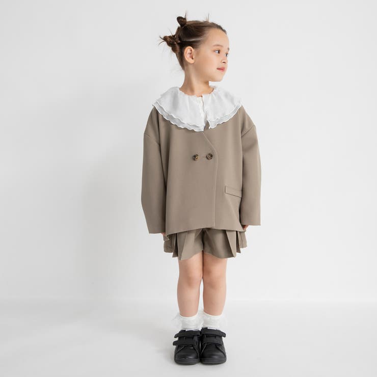 ノーカラージャケット+プリーツキュロット２点セット | ブランシェス | 詳細画像3 