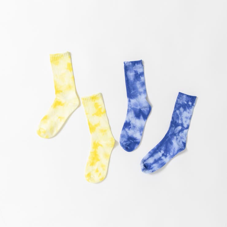 91_イエロー系 | 【WEB限定/DRC】タイダイ柄2Pソックス | ブランシェス