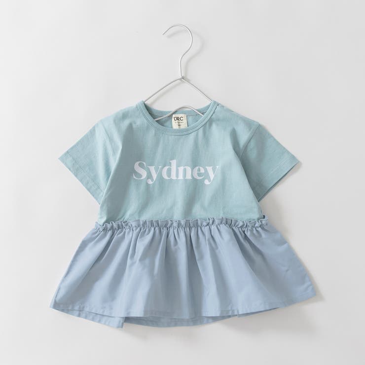 67:ライトグリーン | 【DRC/WEB限定】異素材切替ロゴ半袖Tシャツ | ブランシェス