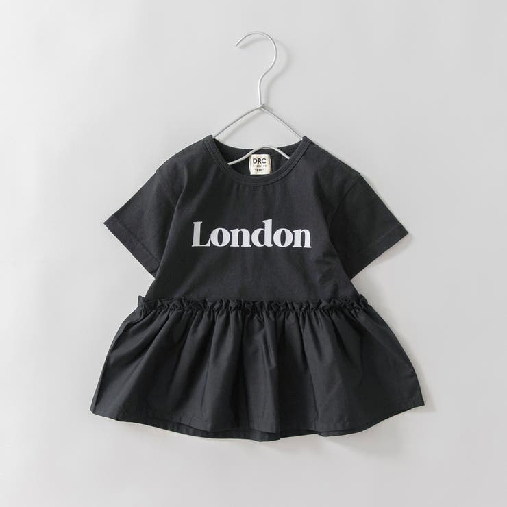 85:ブラック | 【DRC/WEB限定】異素材切替ロゴ半袖Tシャツ | ブランシェス